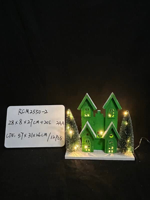 2025 Large Christmas Stocking Lighted Christmas Village Set Christmas Village with White Village Houses Mantel Christmas Trees LED Candles Xmas Village Buildings House Decor