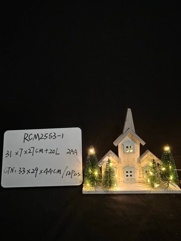 wholesale Christmas table decoration LED lights Wooden house home accessories table decorations