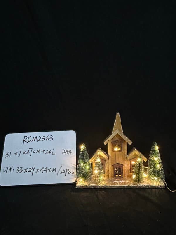 wholesale Christmas table decoration LED lights Wooden house home accessories table decorations