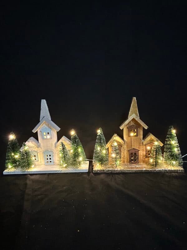 wholesale Christmas table decoration LED lights Wooden house home accessories table decorations