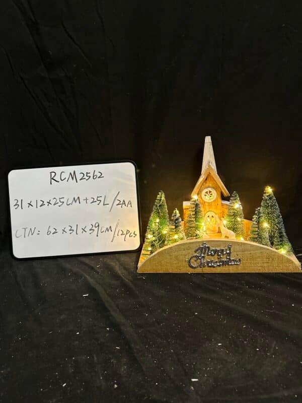 Discount Led Christmas Wooden House Bridge with Warm White LED Lights - Battery Operated