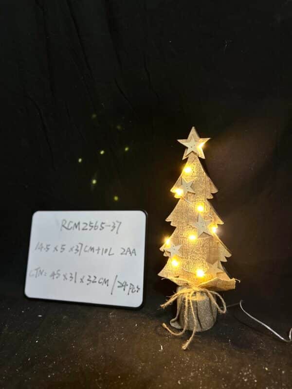 37cm Christmas Decorations Wooden Christmas Tree Table Decor Rustic Decorative Freestanding Christmas Tree Centerpiece Xmas Winter Tiered Tray Decor for Home Shelf