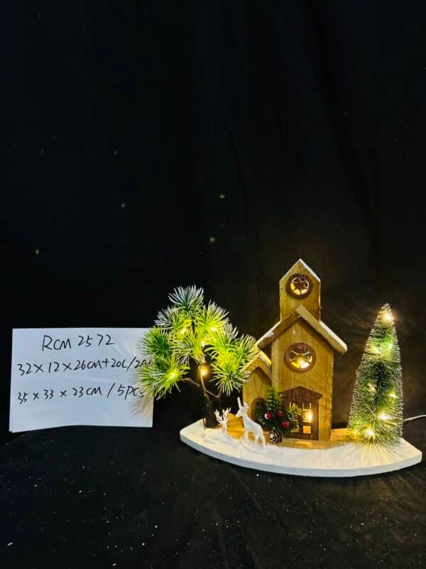 Newest Custom Christmas Led Light Wooden House,Pre-Lit Wooden Christmas Village House LED Christmas Scene Houses with Lights Luminous Wood House Tabletop Decors for Winter Xmas Holiday Party