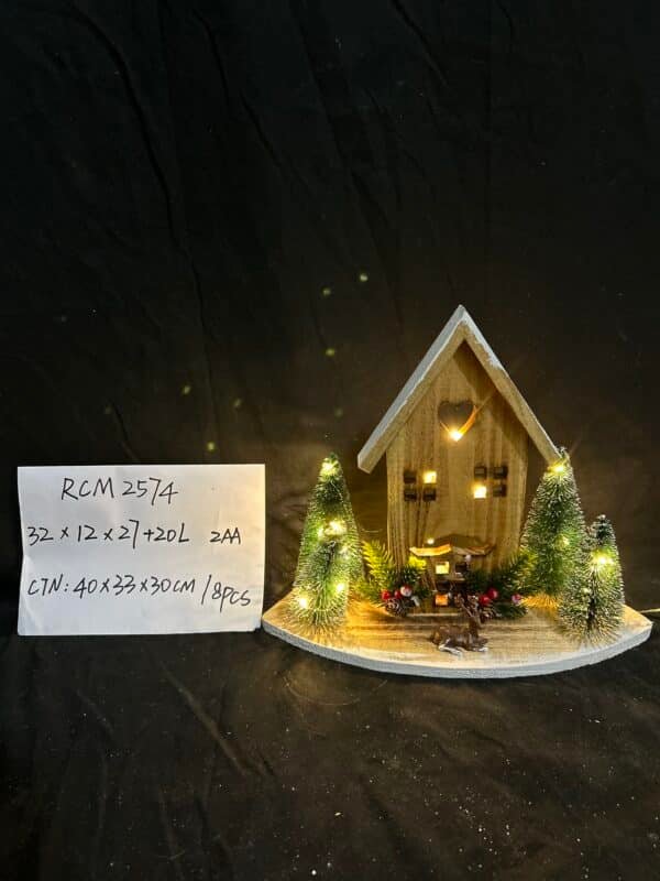 Christmas Decor - Pre-lit Wooden Church
