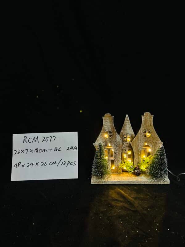Christmas Wood Village Christmas Luminous Wooden House LED Luminous House for Christmas