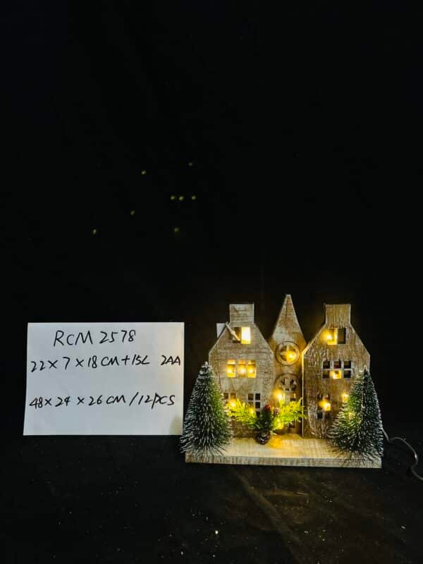 Christmas Wood Village Christmas Luminous Wooden House LED Luminous House for Christmas