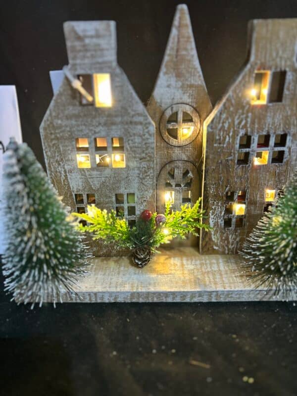 Christmas Wood Village Christmas Luminous Wooden House LED Luminous House for Christmas