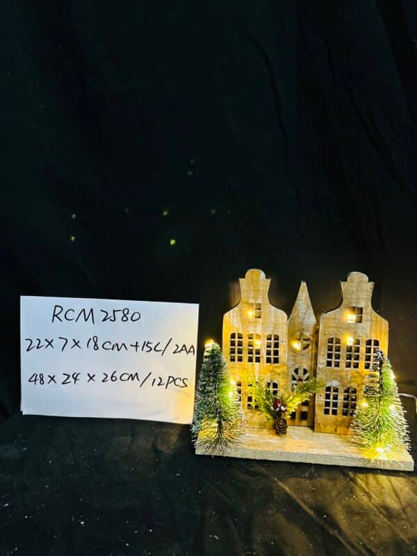 Christmas Wood Village Christmas Luminous Wooden House LED Luminous House for Christmas