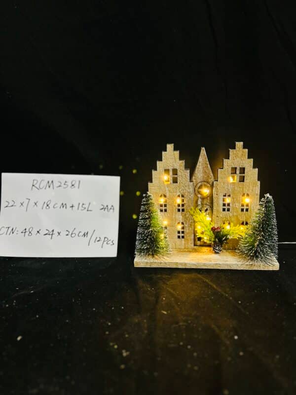 Christmas Wood Village Christmas Luminous Wooden House LED Luminous House for Christmas