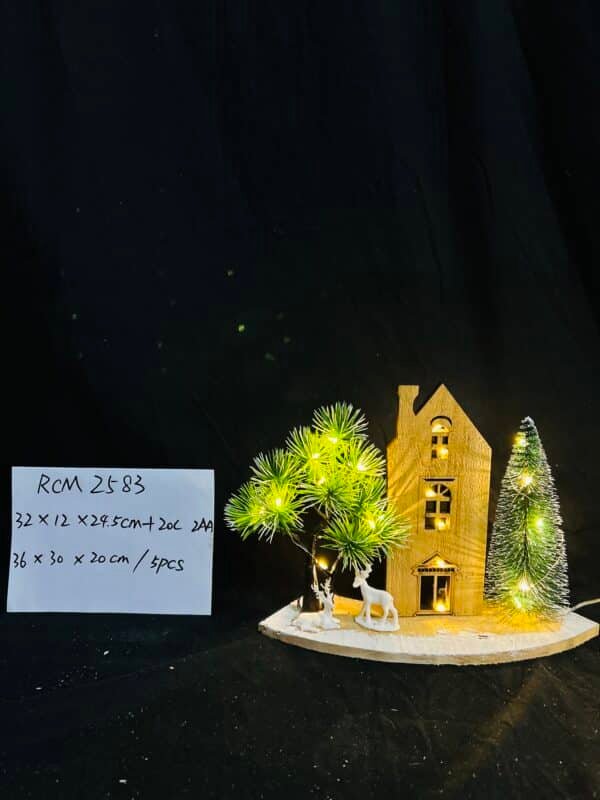 Newest Custom Christmas Led Light Wooden House,Pre-Lit Wooden Christmas Village House LED Christmas Scene Houses with Lights Luminous Wood House Tabletop Decors for Winter Xmas Holiday Party