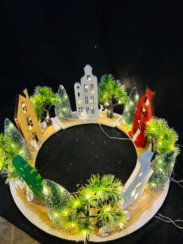 Newest Custom Christmas Led Light Wooden House,Pre-Lit Wooden Christmas Village House LED Christmas Scene Houses with Lights Luminous Wood House Tabletop Decors for Winter Xmas Holiday Party