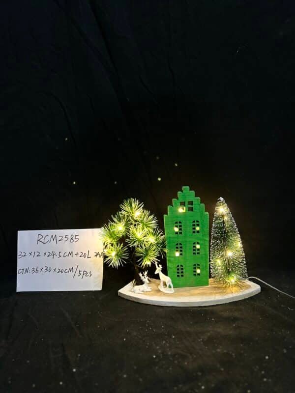 Newest Custom Christmas Led Light Wooden House,Pre-Lit Wooden Christmas Village House LED Christmas Scene Houses with Lights Luminous Wood House Tabletop Decors for Winter Xmas Holiday Party