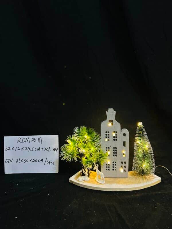 Newest Custom Christmas Led Light Wooden House,Pre-Lit Wooden Christmas Village House LED Christmas Scene Houses with Lights Luminous Wood House Tabletop Decors for Winter Xmas Holiday Party