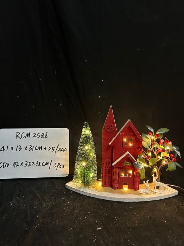 Hot Sale Custom Christmas Led Light Wooden House,Pre-Lit Wooden Christmas Village House LED Christmas Scene Houses with Lights Luminous Wood House Tabletop Decors for Winter Xmas Holiday Party