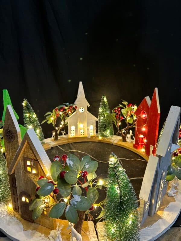 Hot Sale Custom Christmas Led Light Wooden House,Pre-Lit Wooden Christmas Village House LED Christmas Scene Houses with Lights Luminous Wood House Tabletop Decors for Winter Xmas Holiday Party - Image 3