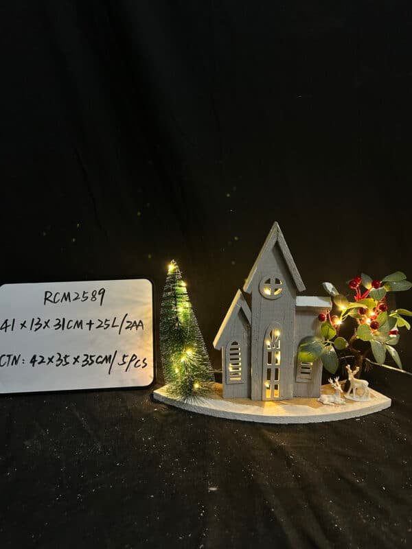 Hot Sale Custom Christmas Led Light Wooden House,Pre-Lit Wooden Christmas Village House LED Christmas Scene Houses with Lights Luminous Wood House Tabletop Decors for Winter Xmas Holiday Party