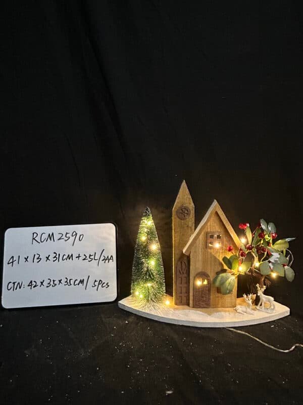 Hot Sale Custom Christmas Led Light Wooden House,Pre-Lit Wooden Christmas Village House LED Christmas Scene Houses with Lights Luminous Wood House Tabletop Decors for Winter Xmas Holiday Party