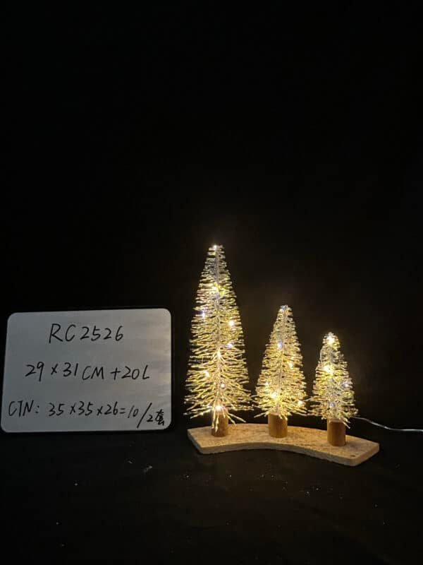 Christmas Tree with Lights, Christmas Table Decorations, Small Christmas Village Trees for Xmas Holiday Party Home Craft
