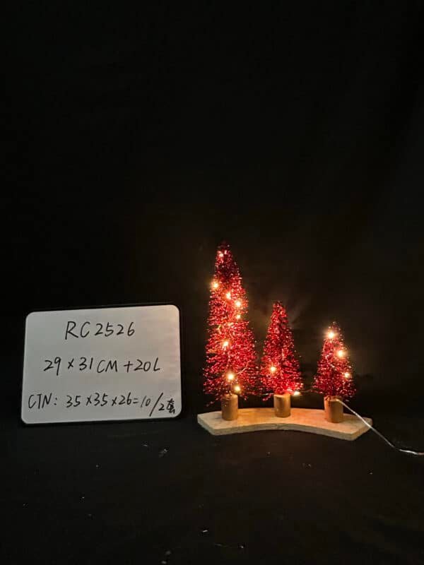 Christmas Tree with Lights, Christmas Table Decorations, Small Christmas Village Trees for Xmas Holiday Party Home Craft