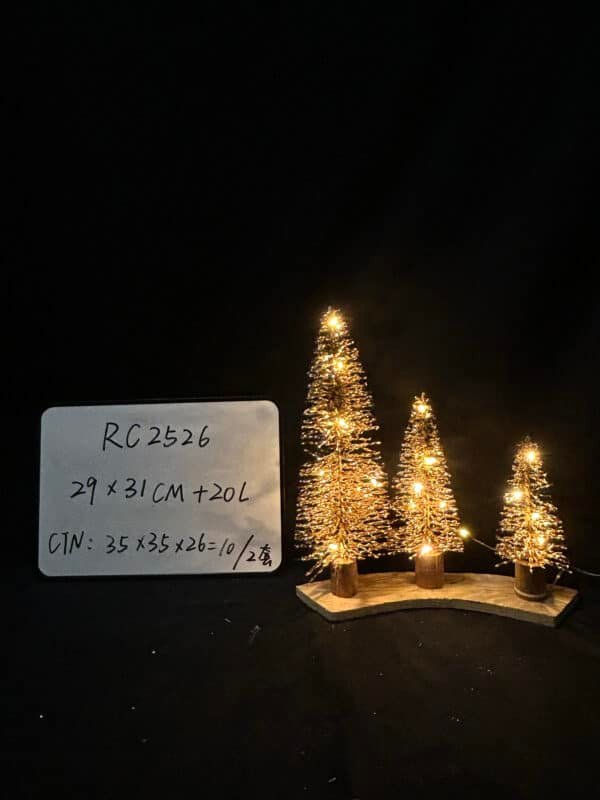 Christmas Tree with Lights, Christmas Table Decorations, Small Christmas Village Trees for Xmas Holiday Party Home Craft