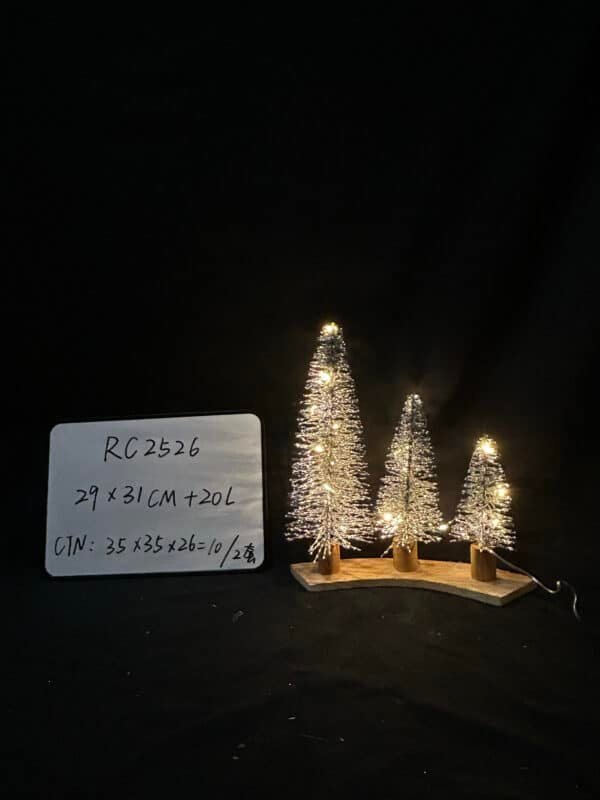 Christmas Tree with Lights, Christmas Table Decorations, Small Christmas Village Trees for Xmas Holiday Party Home Craft