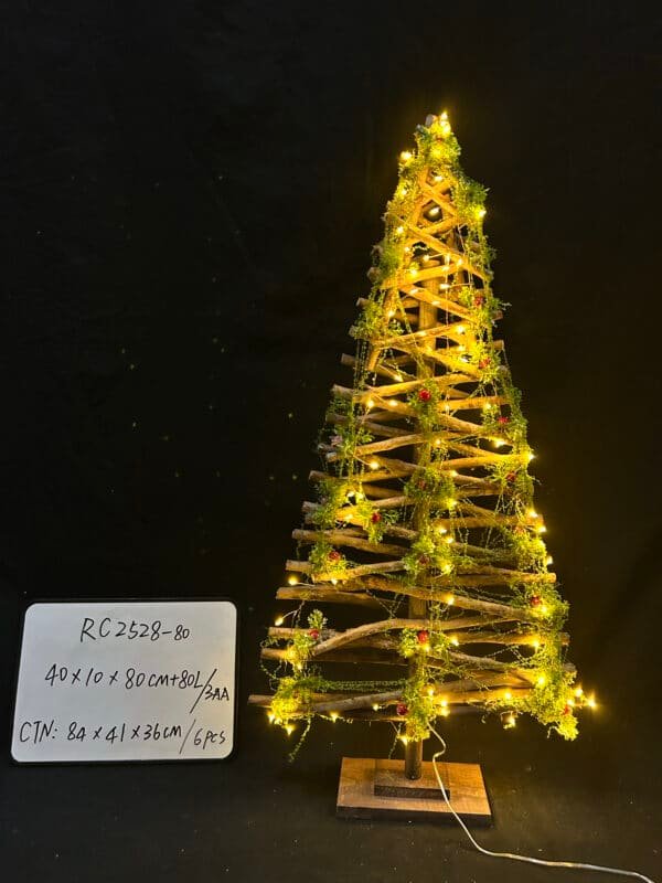 80CM Christmas Deco 3 Pieces Wood Table Rustic Christmas Tree Farmhouse Wooden Xmas Centerpiece for Small Table Xmas Trees