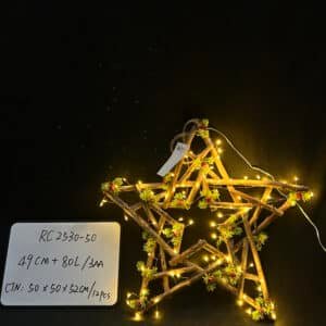 50CM Wood Christmas Decorations Wooden Star Hanging Ornaments Wall Festive Holiday Star Shape Accents Decor for Christmas Party Wedding Seasonal Indoor and Outdoor Decoration