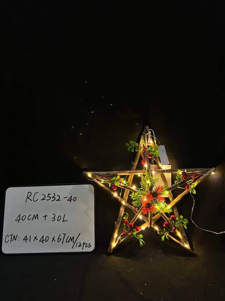40CM Handcrafted hainging Rustic Wood Star