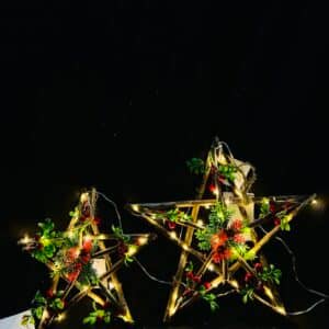 30 CM Handcrafted hainging Rustic Wood Star