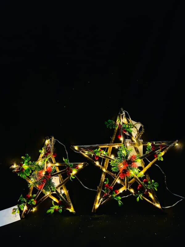 30 CM Handcrafted hainging Rustic Wood Star