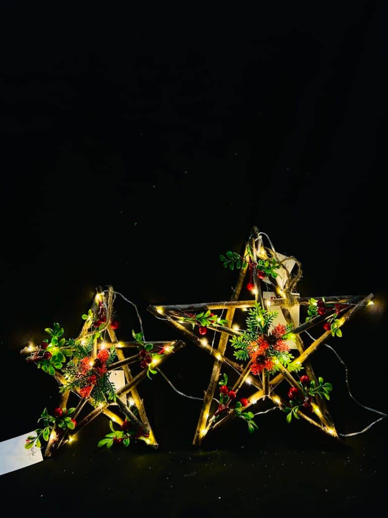 30 CM Handcrafted hainging Rustic Wood Star