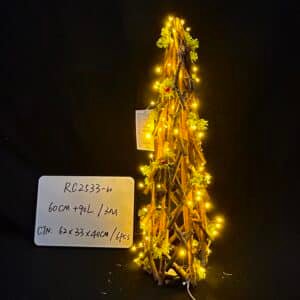 LED Lighted Christmas Cone Trees Christmas Tree Ornament Battery Operated Christmas Decoration Xmas Table Decor for Indoor Home Bedroom Tabletop Centerpiece Holiday Party