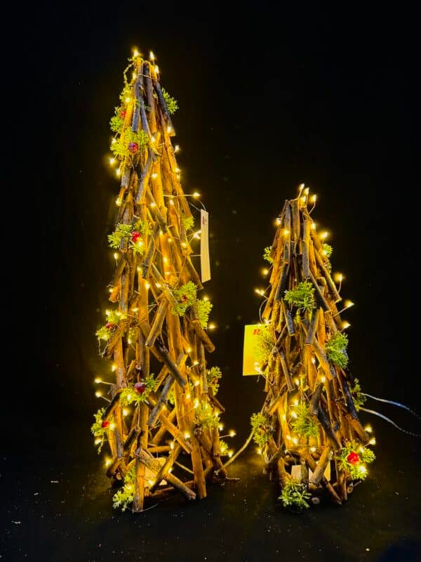 LED Lighted Christmas Cone Trees Christmas Tree Ornament Battery Operated Christmas Decoration Xmas Table Decor for Indoor Home Bedroom Tabletop Centerpiece Holiday Party