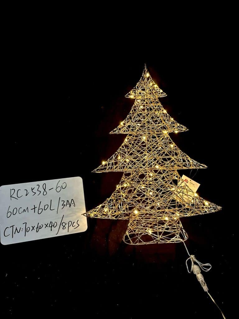 Lighted Artificial Christmas Tree, Xmas Tree Decor withLED Lights Weatherproof Light String, Indoor Outdoor Light-up Christmas Decoration for Garden Lawn Yard