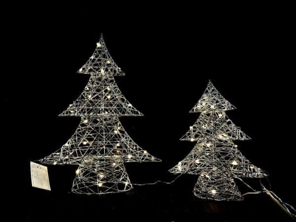 Lighted Artificial Christmas Tree, Xmas Tree Decor withLED Lights Weatherproof Light String, Indoor Outdoor Light-up Christmas Decoration for Garden Lawn Yard