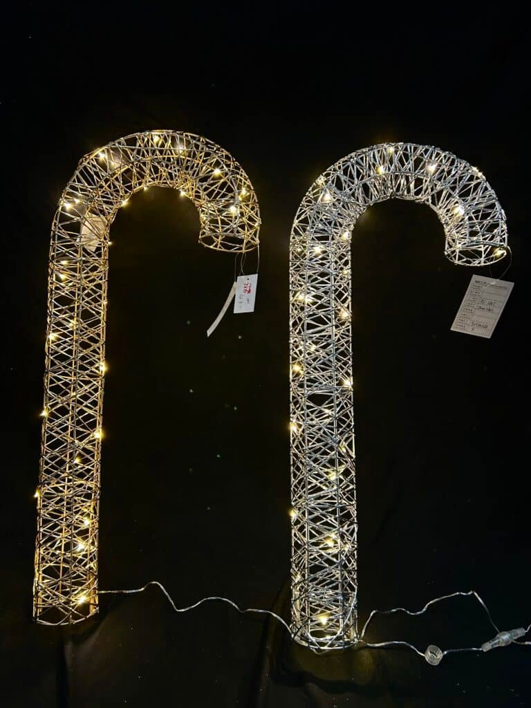 Christmas Walking Stick Floor Ornament, Lighted Holiday Displays for Indoor and Outdoor, Christmas Warm Holiday Atmosphere