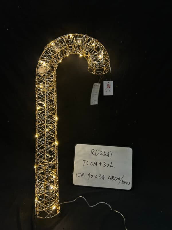 Christmas Walking Stick Floor Ornament, Lighted Holiday Displays for Indoor and Outdoor, Christmas Warm Holiday Atmosphere