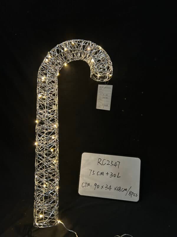 Christmas Walking Stick Floor Ornament, Lighted Holiday Displays for Indoor and Outdoor, Christmas Warm Holiday Atmosphere