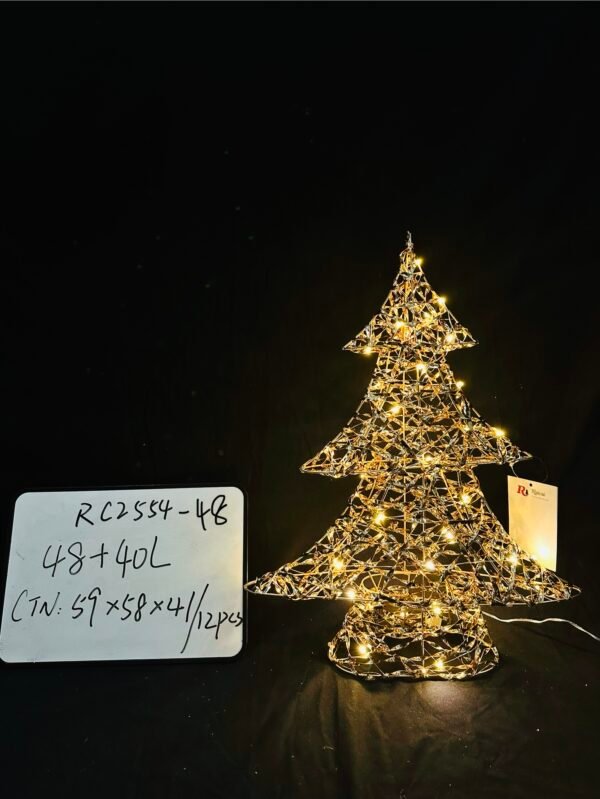 Good Quality Lighted Artificial Christmas Tree, Xmas Tree Decor withLED Lights Weatherproof Light String, Indoor Outdoor Light-up Christmas Decoration for Garden Lawn Yard