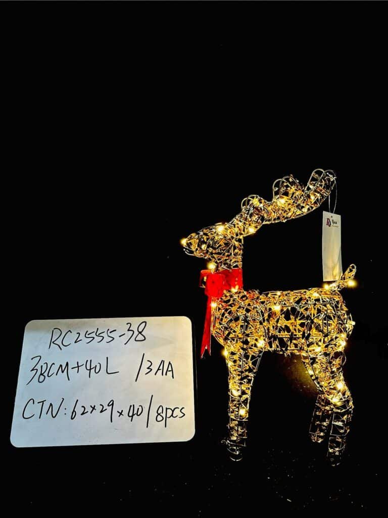 Lighted Christmas Decoration Deer , Light up Christmas Decor Reindeer Family Set for Indoor Outdoor Front Yard Porch with LED Lights, Plug, Ground Stakes