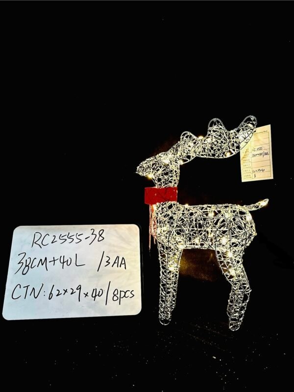 Lighted Christmas Decoration Deer , Light up Christmas Decor Reindeer Family Set for Indoor Outdoor Front Yard Porch with LED Lights, Plug, Ground Stakes