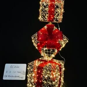 Set of 3 Lighted Gift Boxes, 300 LED Stackable Light Up Present Boxes for Christmas Decorations Indoor Outdoor Yard Lawn Porch Home Decor(3 Piece Set)