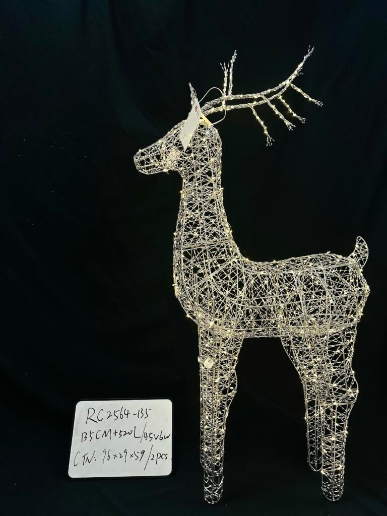 135CM Outdoor Holiday Reindeer Lawn Decoration with LED Lights , Christmas Decoration