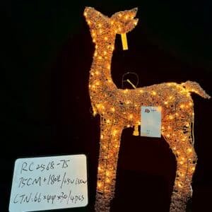 Lighted Christmas Reindeer, Xmas Decoration with 180 Warm LED Lights, Outdoor/Indoor Lighted Standing Deer Ground Stakes for Garden, Yard & Lawn