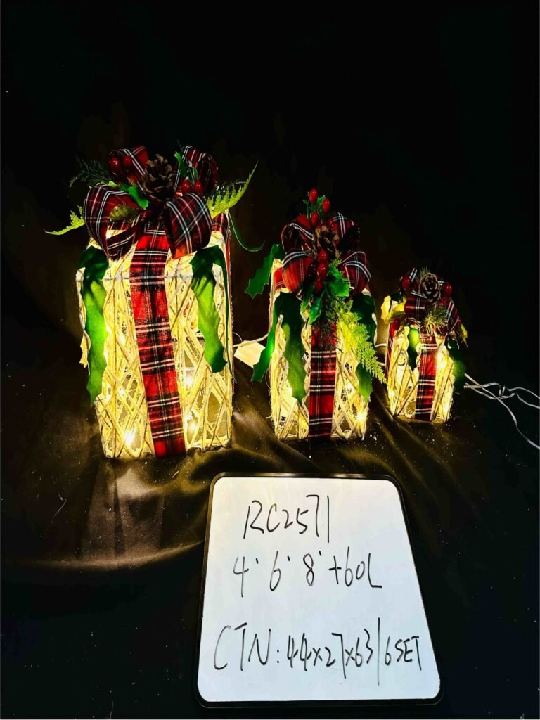 Christmas Lighted up Gift Box Set,3 pcak Boxes Size S M L,Perfect for Indoor Outdoor Holiday Decorations,Christmas Decor Gift Box with LED Lights Holiday Addition Christmas Tree Decor