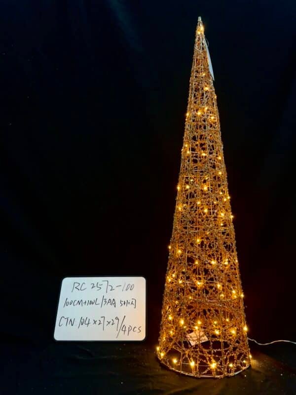 Lighted Christmas Crystal Cone Tree, with LED Lights Holiday Christmas Decorations pre-lit Lawn Yard Decoration Festival Outdoor and Indoor use Long-Lasting