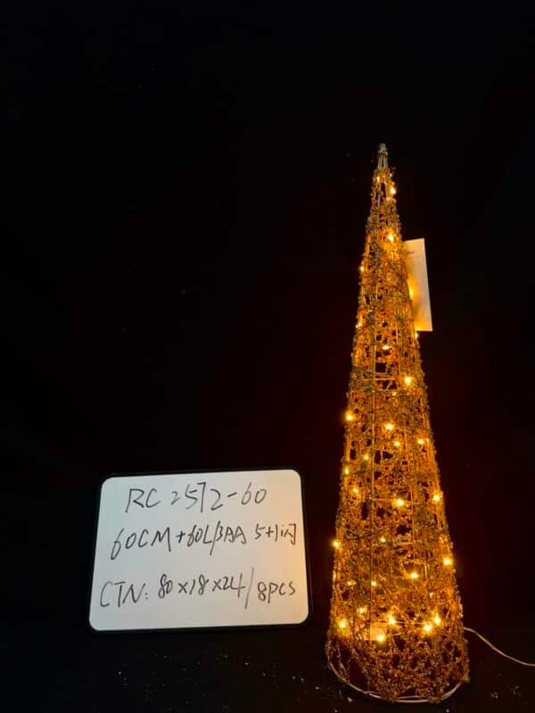 Lighted Christmas Crystal Cone Tree, with LED Lights Holiday Christmas Decorations pre-lit Lawn Yard Decoration Festival Outdoor and Indoor use Long-Lasting