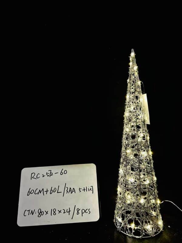 Lighted Christmas Crystal Cone Tree, with LED Lights Holiday Christmas Decorations pre-lit Lawn Yard Decoration Festival Outdoor and Indoor use Long-Lasting