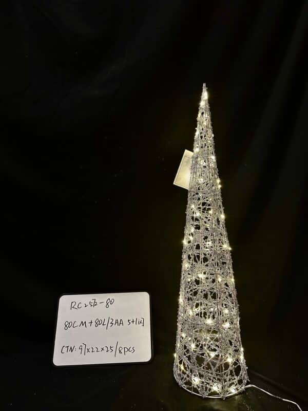 Lighted Christmas Crystal Cone Tree, with LED Lights Holiday Christmas Decorations pre-lit Lawn Yard Decoration Festival Outdoor and Indoor use Long-Lasting