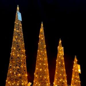 Lighted Christmas Crystal Cone Tree, with LED Lights Holiday Christmas Decorations pre-lit Lawn Yard Decoration Festival Outdoor and Indoor use Long-Lasting